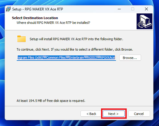 RPG VX ACE RTP 설치 경로 설정