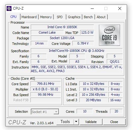 CPU 정보