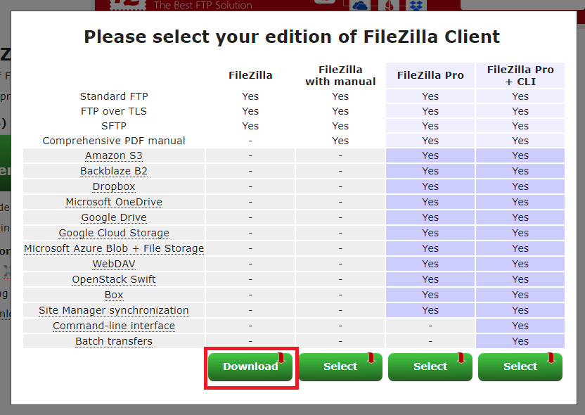 파일질라(FileZilla) 다운로드