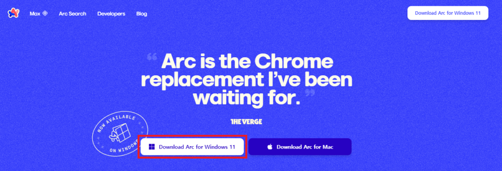 Arc 브라우저 홈페이지