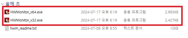 HWMonitor 실행